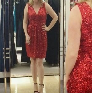 Belle Badgley red sequin Dress size 2 but fits 6